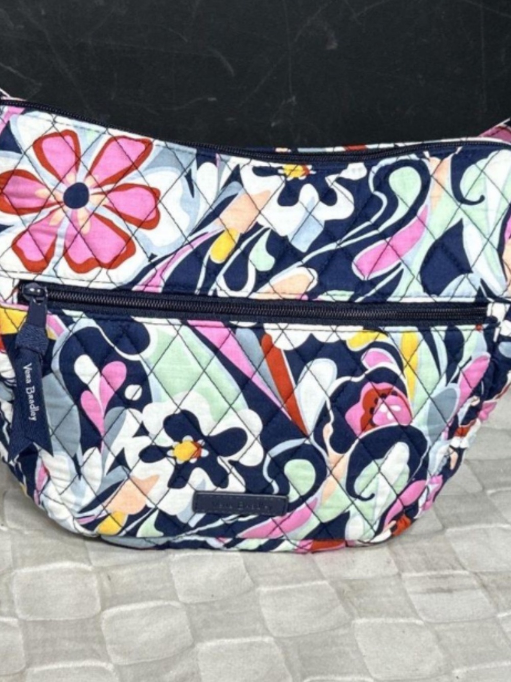 Vera Bradley Colorful Pink and Blue Floral Small Go Ahead Crossbody With Tags - Picture 5 of 8